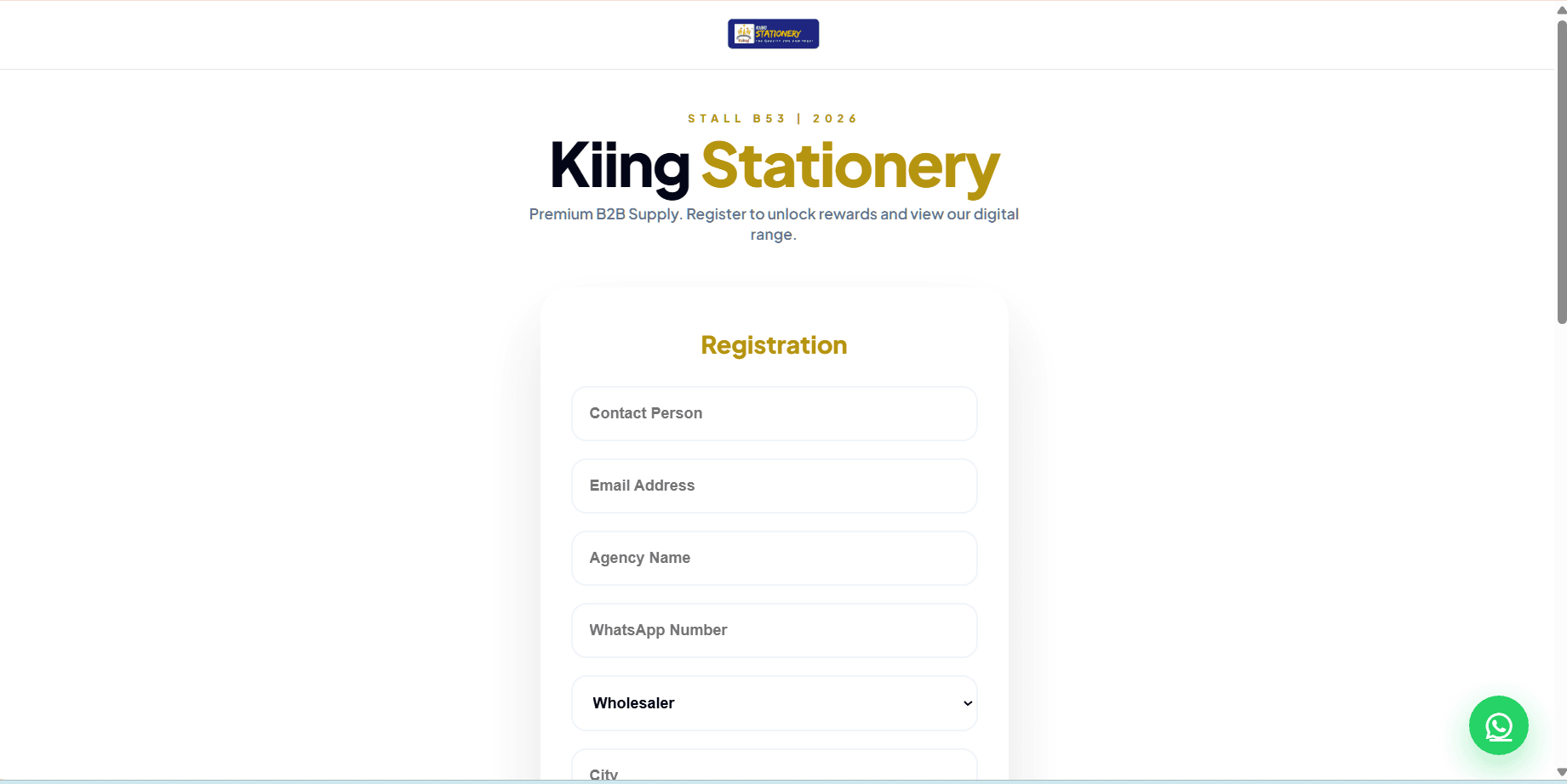 Kiing Stationery — B2B Wholesale Commerce Platform screenshot 1